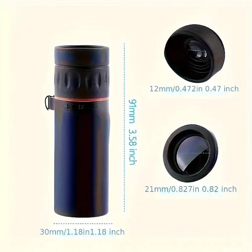 2000x25HD High Power Monocular Telescope with Universal Phone Adapter for Watching Compact Waterproof Scope for iPhone Samsung