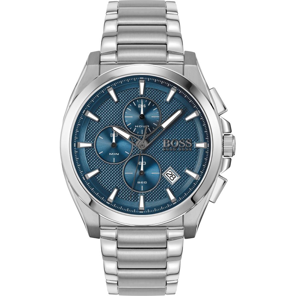 BOSS Grandmaster Blue Silver Metal Bracelet Men s Quartz Watch 1513884 синий