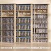 CD/DVD Storage Unit, 1032 CDs / 594 DVDs, 24 Compartments, 18 Adjustable Shelves, Oak