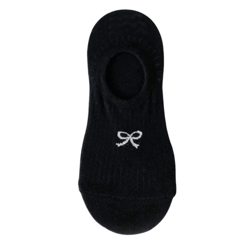 5 Pairs of Women's Summer Thin Style Low Top Shallow Mouth Invisible Non Slip Bow Boat Socks
