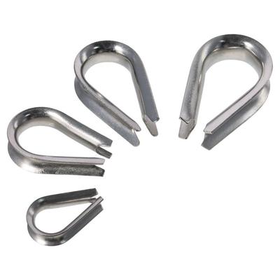 10pcs 1.5-12mm Wire Rope Thimbles 304 Stainless Steel Sliver Thimbles Ring Clamp U-Shaped Cable Wire Rope Clamp