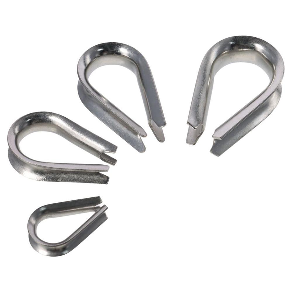 10pcs 1.5-12mm Rope Thimble Rigging 304 Stainless Steel Cable Wire Rope Clamp Rope Connecting Head