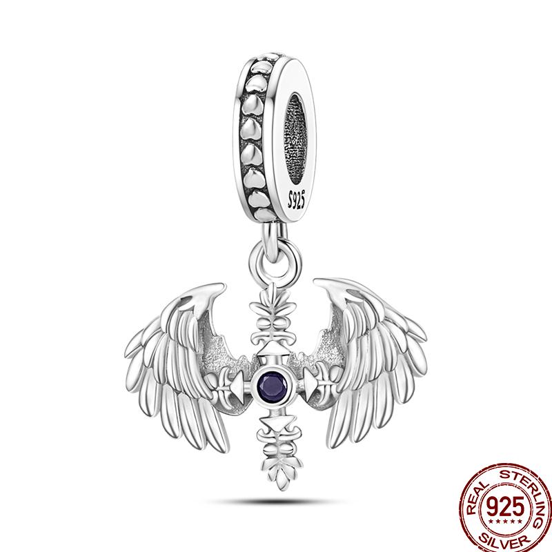 Copper Cross Bible Dove Holy Blessing Demon Eye Shiny Charm Bead Fit Pan Original Bracelet Diy Exquisite