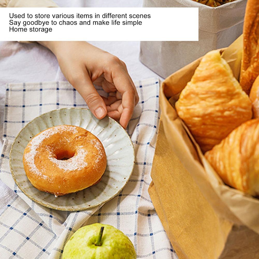 Reusable Kraft Paper Bag Waterproof Waterproof Bag Snacks Bags Kraft Storage Bags  Food Storage S