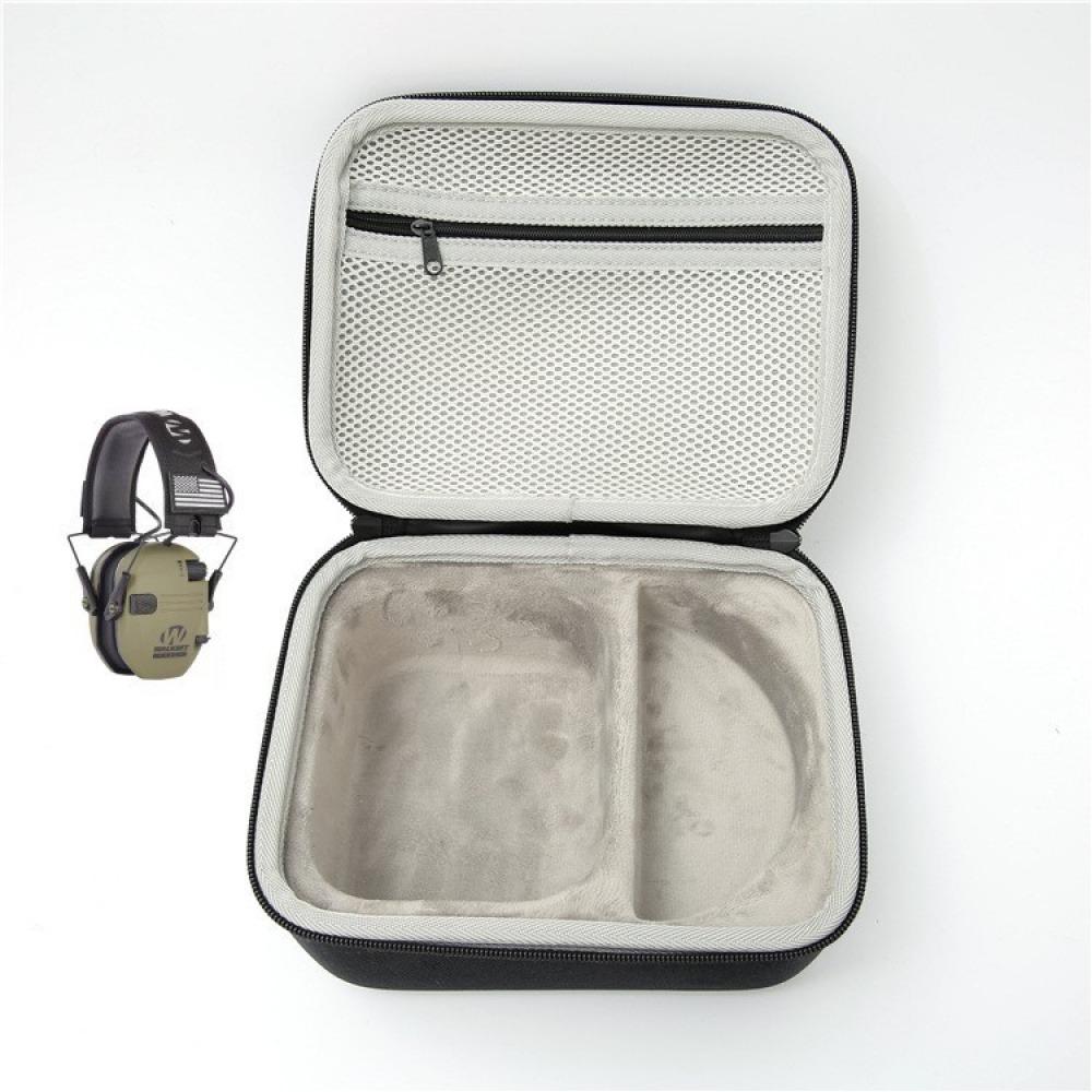 Durable and Portable EVA Material Professional Shooting Protective Earmuff Bag, Lightweight Black Noise-reducing Earmuff Storage