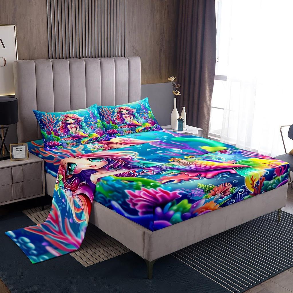 American Nation Cool Girl Personality Pattern Sheet Four-Piece Bedding Set Bedding Set Bedroom Dormitory Bedding