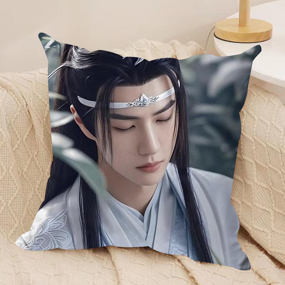 W-Wang Yibo Kissenbezug Weicher Plüschstoff Beidseitig Bedruckter Sofakissenbezug für Alle Jahreszeiten Heimdekoration Geschenk