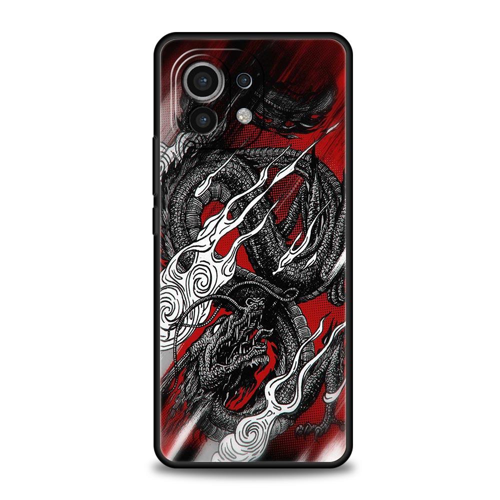 Dragon Phone Case For Xiaomi Mi 15 14 Pro 13 12 11 Lite 5G 10T 11T 12T 13T 14T Poco X6 X5 X4 X3 NFC F3 F4 GT Black Cover