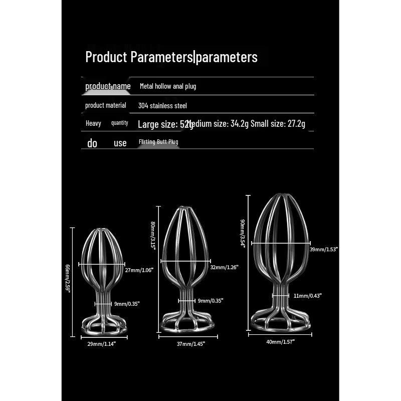 Metal Hollow Anal Plug - Rear Entry Flirting & Training Erotic Toy