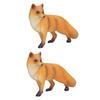 2pcs Realistic Fox Figure Wild Animal Model Toy Educational Presents for Children