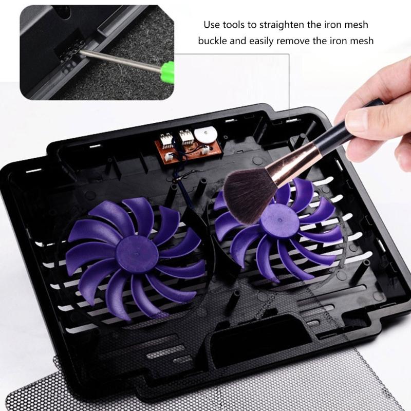 Laptop Coolers Large Size For Notebook Two USB LED Quiet Laptop Cooling Pad 6 Speed Adjustable Laptop Coolers Stand
