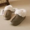 Thickened Fleece-lined Women's Snow Boots  New Winter Flat Shoes Lazy Bread Shoes Warm Cotton Rubber Upper