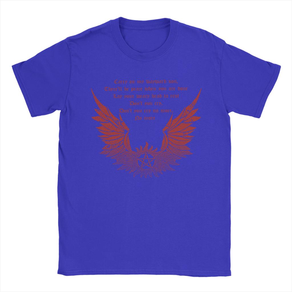 Carry On Wayward Son T Shirt Men Women's 100% Cotton Fashion T-Shirts O Neck Supernatural Tees Short Sleeve Clothing
