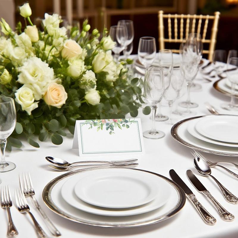 50Pcs/Bag Christmas Greeting Card Place Cards Birthday Party Banquet Seating Number Table Card DIY Wedding Paper Name