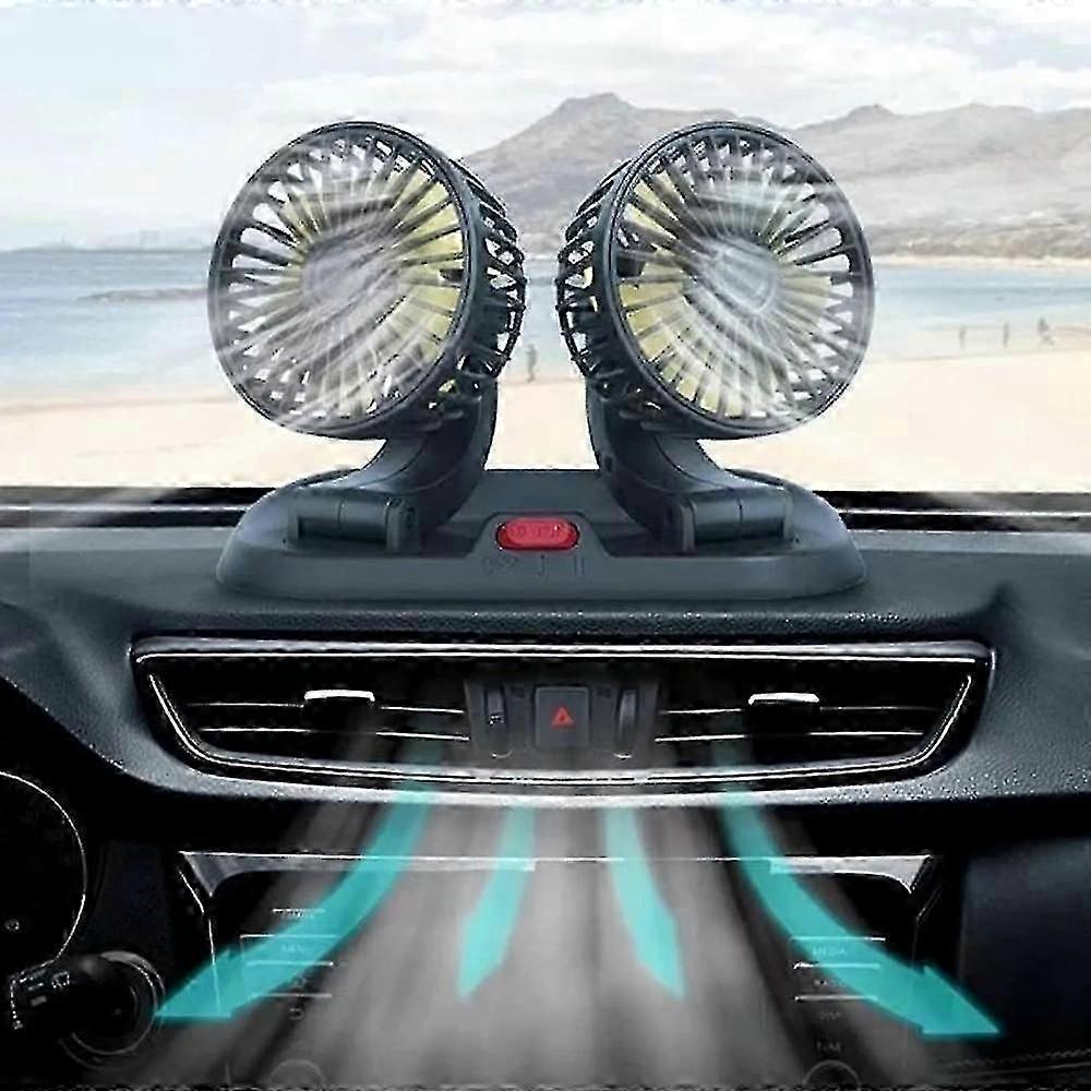 Newly Double Cooling Car Fan Presencte, Upgraded Portable Vehicle Cooling Fan