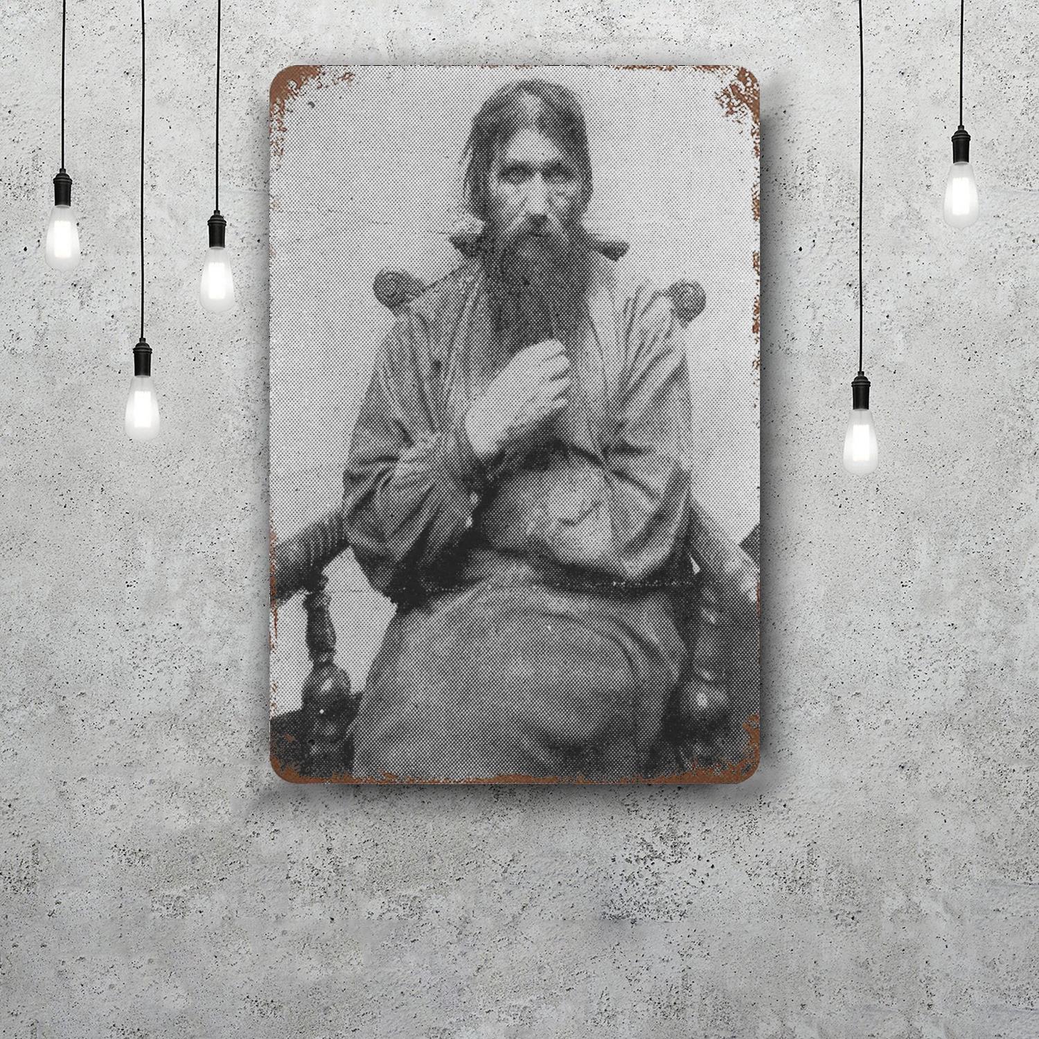 

rasputin poster Classic Poster Rusty Metal Plaque Retro Decorative Plate Bar Man Cave Garage Club Metal Sign Wall Decoration 20x30cm（7.8x11.8inch）