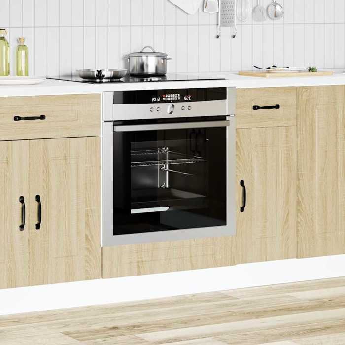 VidaXL Armoire à four Kalmar chêne sonoma bois d'ingénierie, unité de four, armoire de four de cuisine, unité de base de 853520