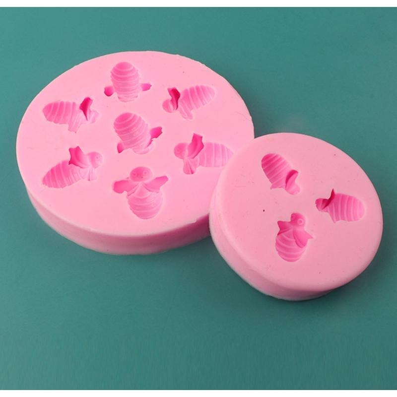Chocolate Candy 3/7-cavity Little-Bee Fondant Mold Animal Shape Silicone Mold Baking Sugarcraft-Fondant Mold Cake-Decor