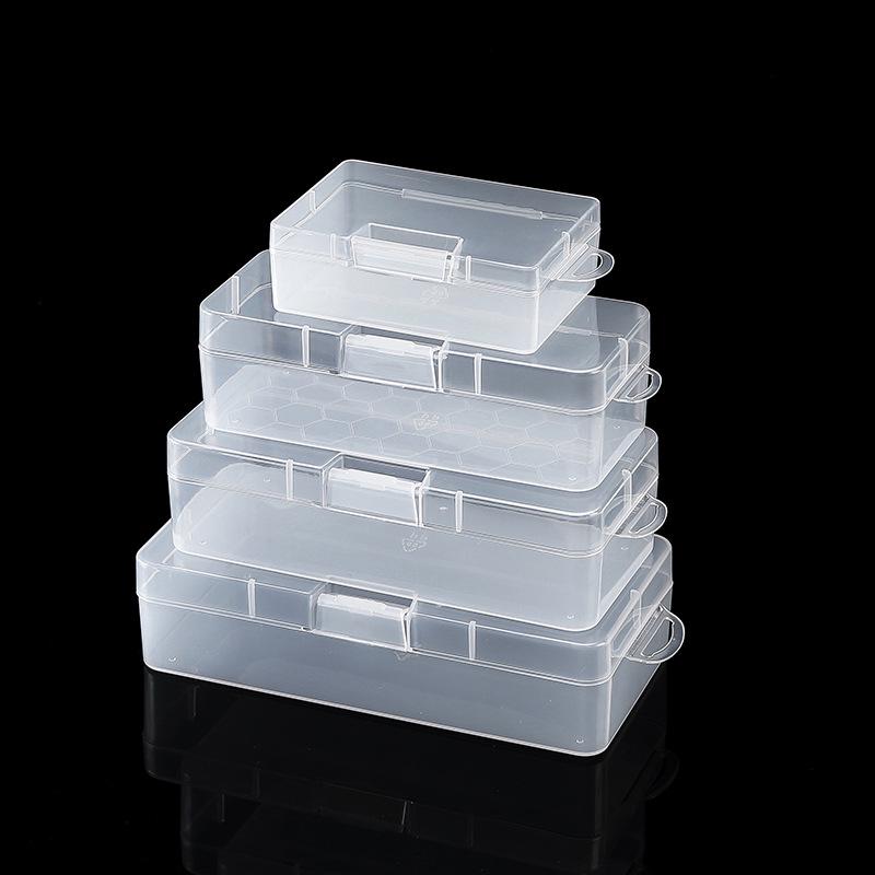 Clear Rectangular Plastic Storage Box for Pens, Jewelry, and Accessories