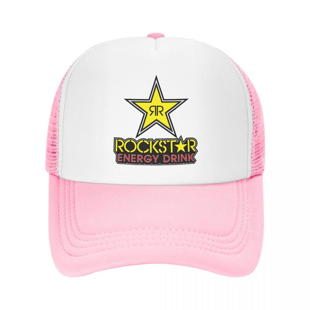 Rockstar Energy Drink Casual Plain Mesh Baseball Cap Adjustable Snapback Hats For Women Unisex Dad Trucker Hats