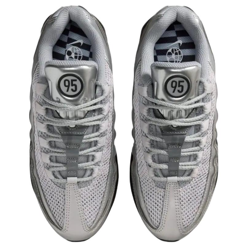 Nike Air Max 95 SE Big Bubble - Total 90 Metallic Silver Unisex Sneakers Black IB6830-002