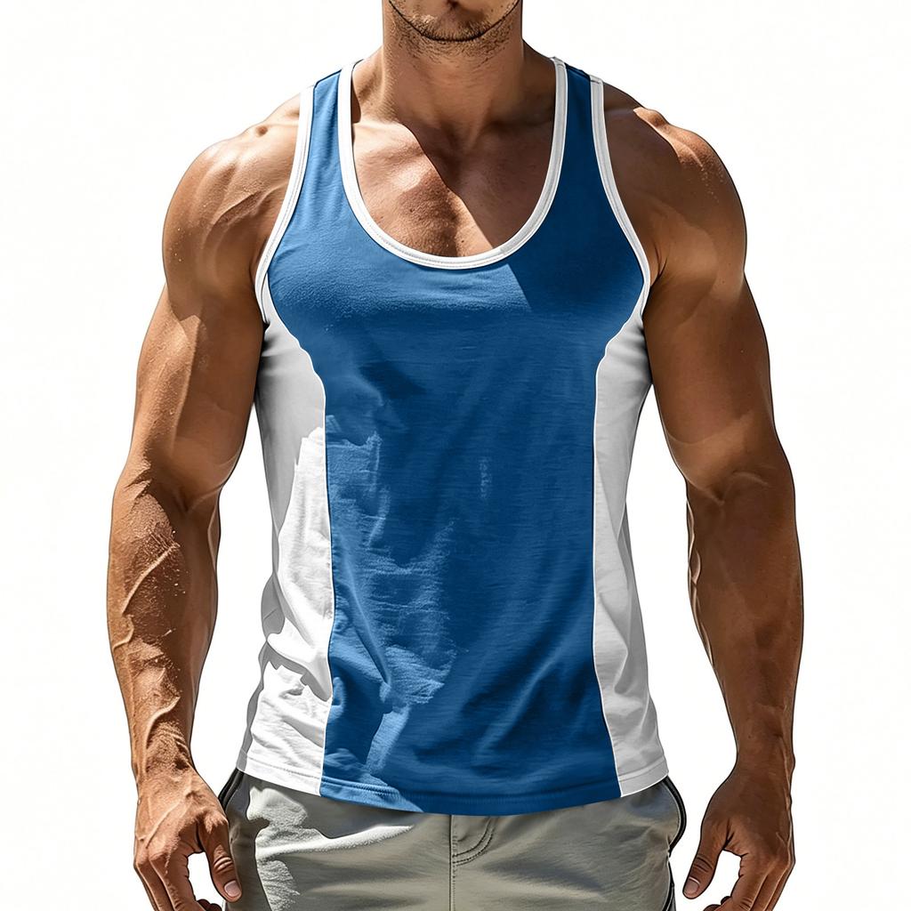 Men's Casual Athletic Tank Top Sleeveless Muscle Shirt Breathable Lightweight Gym Workout Vest for Sports Training