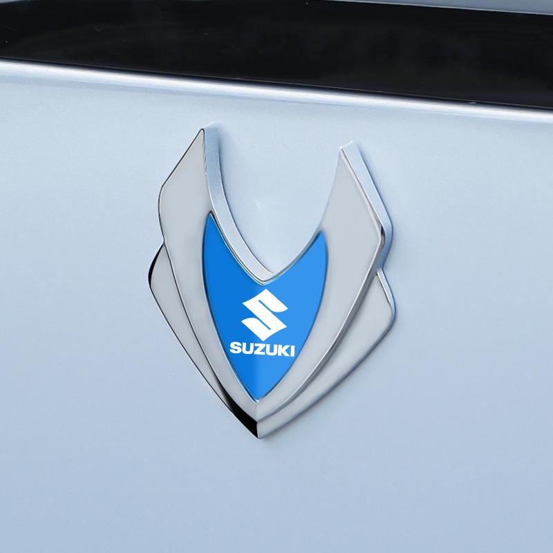 Car Metal Shield Logo Emblem Side Fender Trunk Badge Sticker For Suzuki Grand Vitara Alto Ciaz Ignis Jimny Exterior Styling Acce
