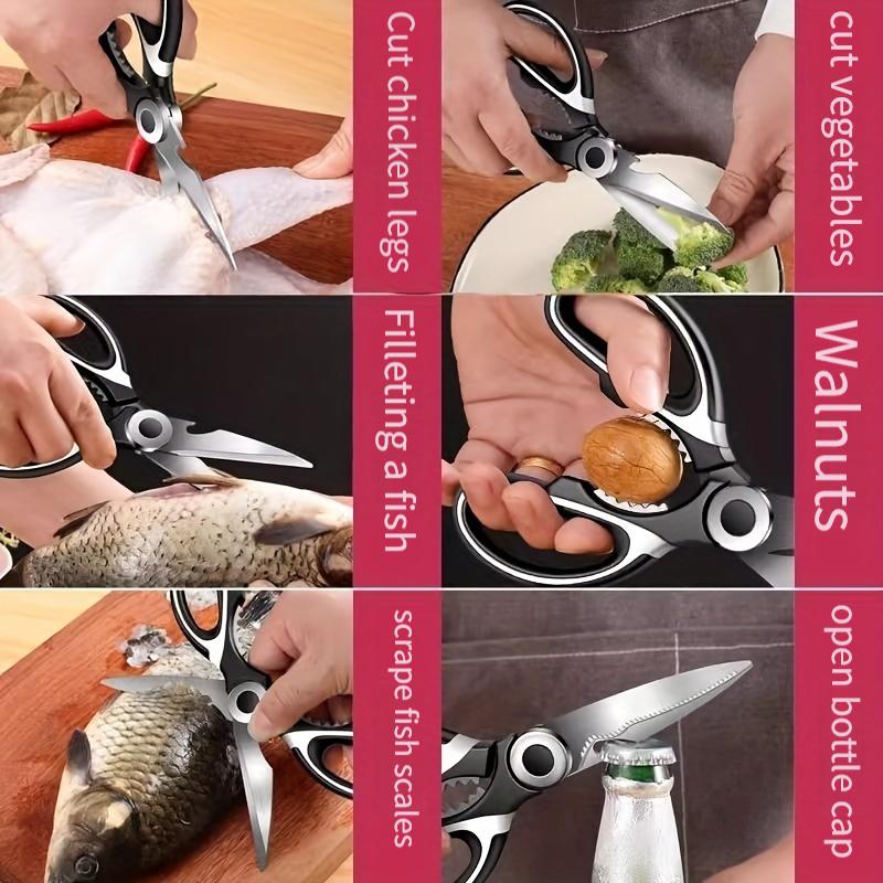 1pc Kitchen Scissors, Poultry Shears, Kitchen Fish Bone Scissors, Multifunctional Chicken Bone Scissors For Duck Fish, Kitchen Accessories