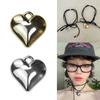 10 Pieces Sweet Heart Pendant Necklace and Earrings Peach Heart Pendant with Hole Heart Pendant for DIY Necklace Making