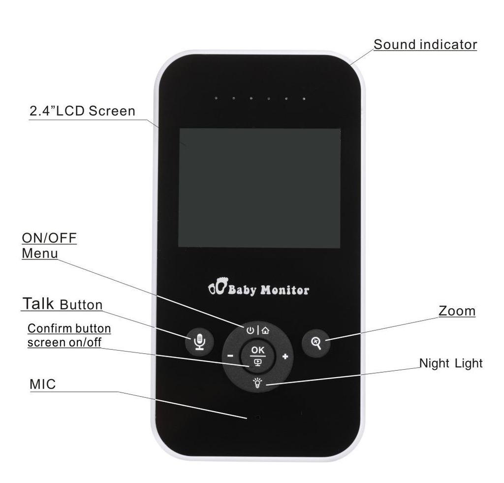 2.4" Wireless Baby Monitor with Camera, Auto Infrared, and Two-Way Talk.