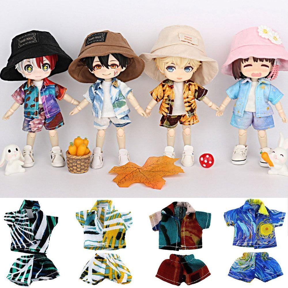 

Гавайский стиль Ob11 Кукольная одежда Повседневная одежда Кукольный пляжный костюм Кукольная футболка Топы Obitsu11 Style 7