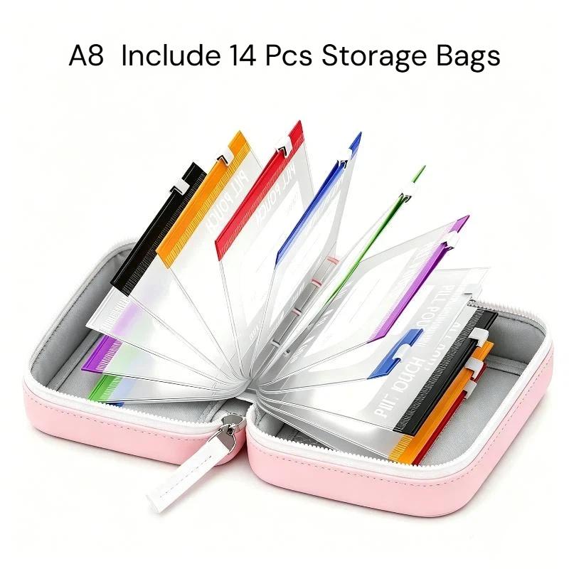 1 Set Writable Labels A8 Waterproof Pill Pouch Kit With 7/14 Color-Coded Pouches For Daily Medication Vitamins & Supplements