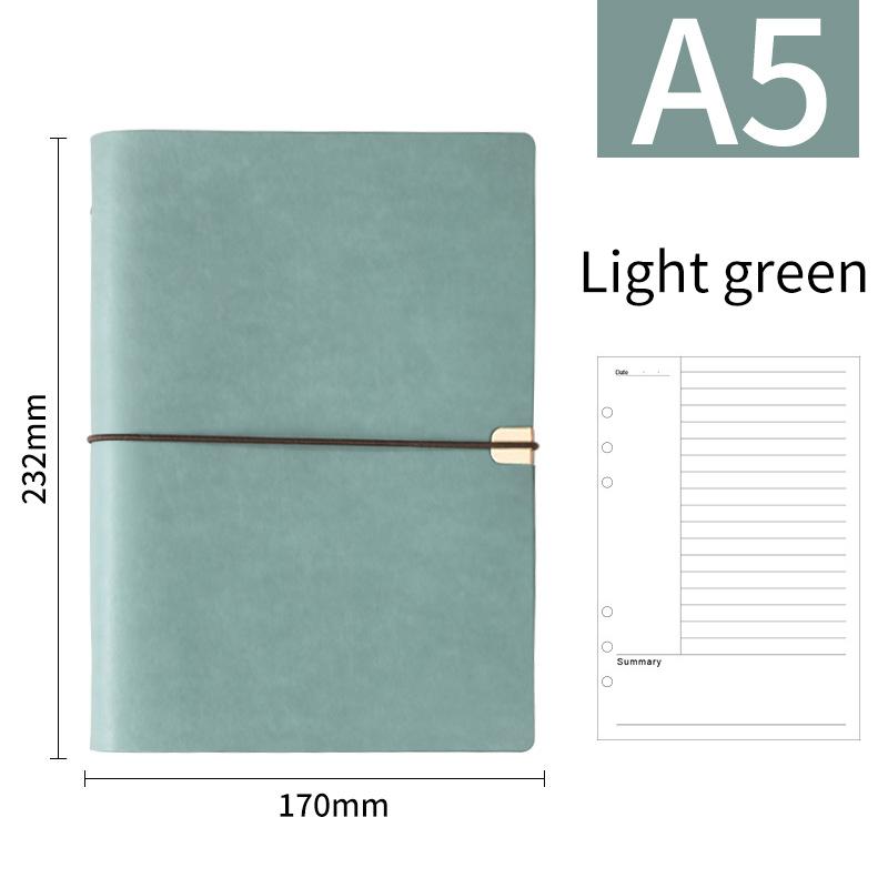 A5 B5 Business Leather Journal Notebooks 6 Ring Binder Planner with 100 Sheets  Blank Printed Loose-leaf Diary Notebook