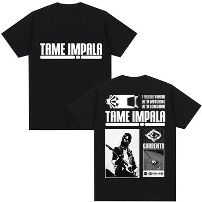Rocková kapela Tame Impala Album Currents Pánská Dámská Harajuku Vintage Trička Ležérní Pánské Hip Hop Oversized Bavlněné Tričko