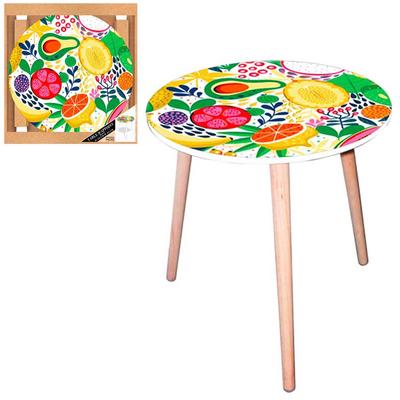 [Q5146] – Mehrfarbiger runder Holztisch „Cocktail de Fruits“ – 40 cm
