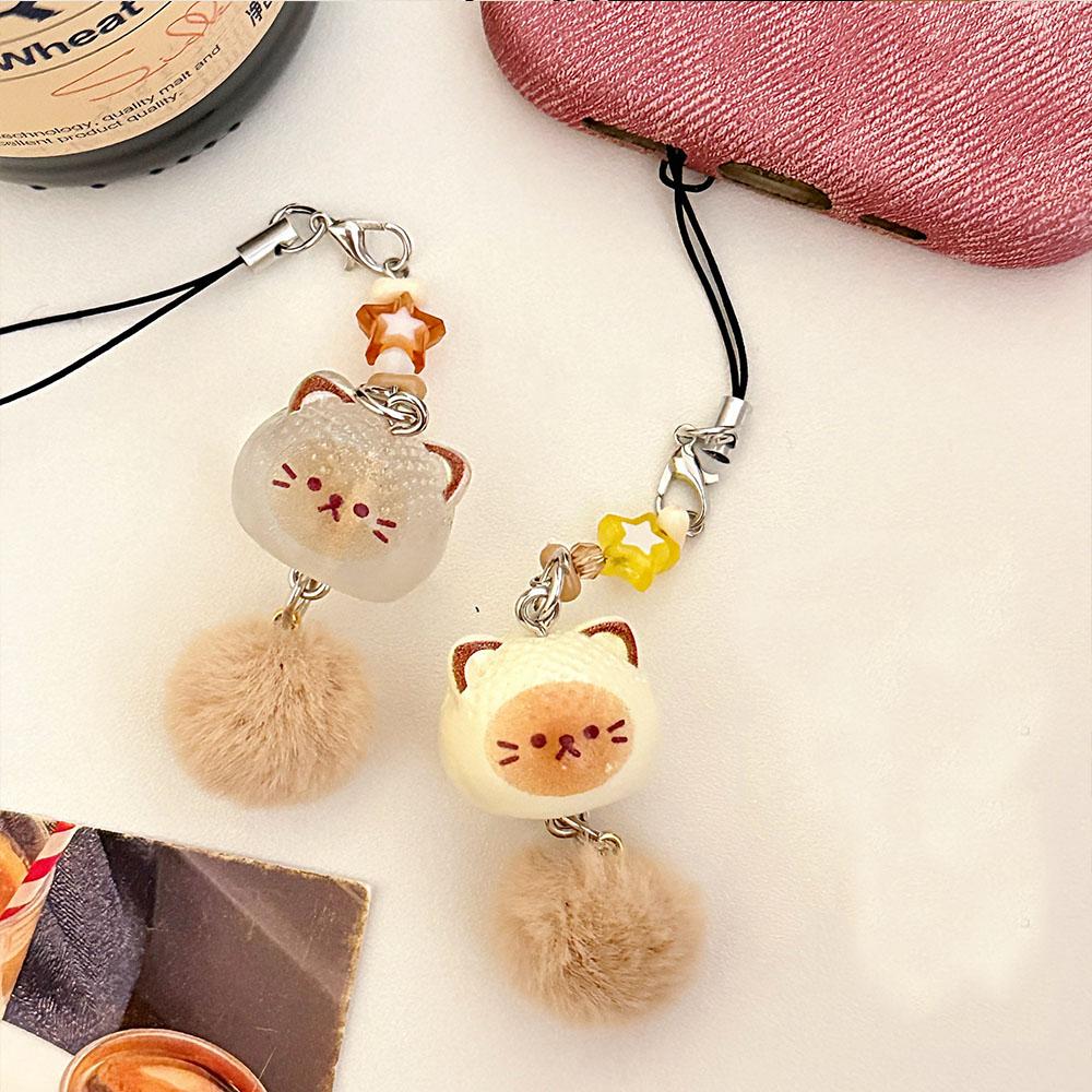 Cute Fluffy Kitten Doll Bag Charm Delicate Charm Sweet Lucky Cat Phone Chains Pendant Car Trinkets Accessories Bag Charm