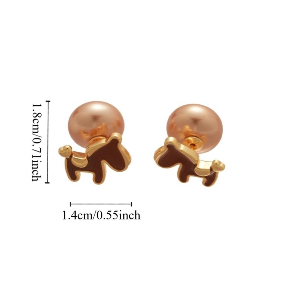 Chinese Style New Year Horse Earrings Fashion Jewelry Horse Mascot Ear Studs  Woman