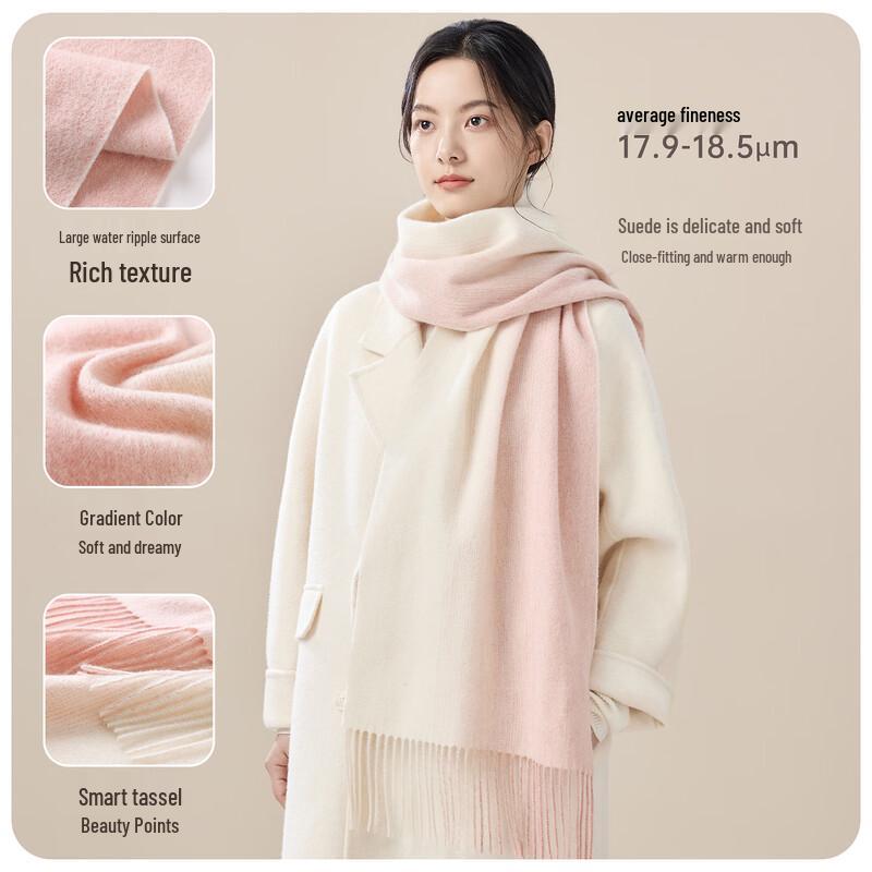 Hengyuanxiang Women's Gradient 100% Wool Scarf