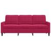 Vidaxl Sofa 3-Osobowa, Winna Czerwień, 180 Cm, Obita Aksamitem