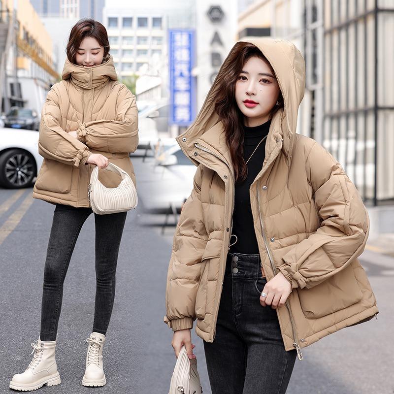 Down jacket women's short fashion new winter design sense niche thickened duck down warm waist jacket