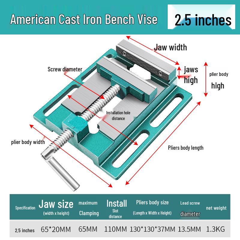 

Precision Flat Nose Pliers & Small Bench Vise for Table Drill Press - Household Clamping Fixture