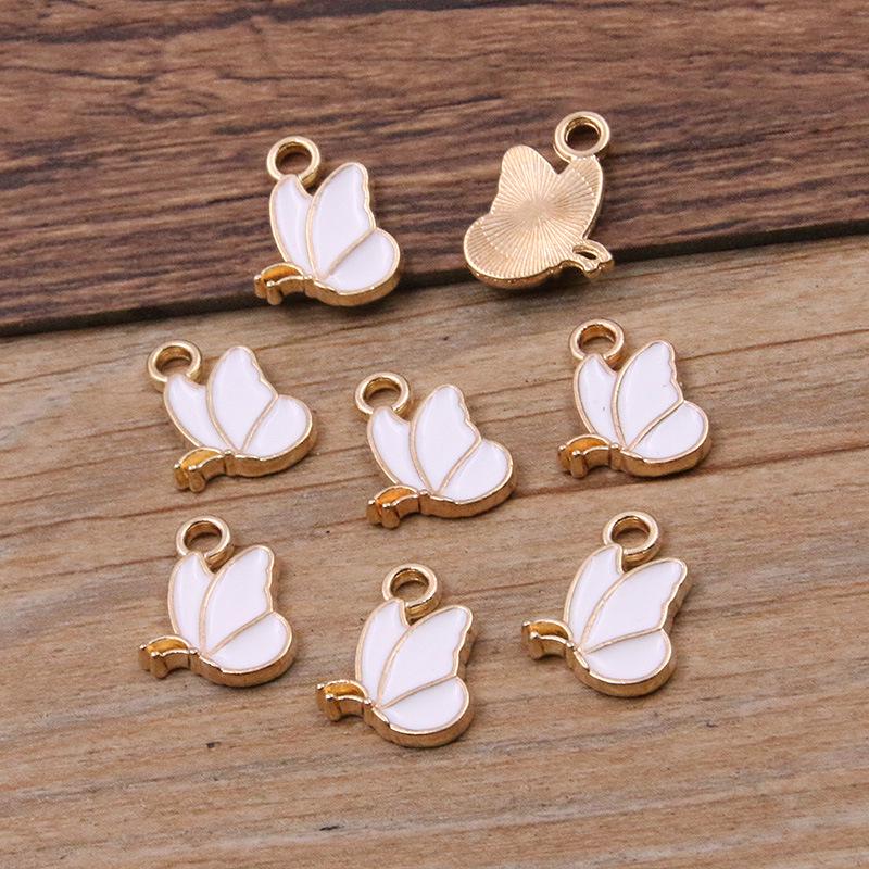 4 Colors DIY Alloy Jewelry: KC Gold Enamel Butterfly Pendant Charm