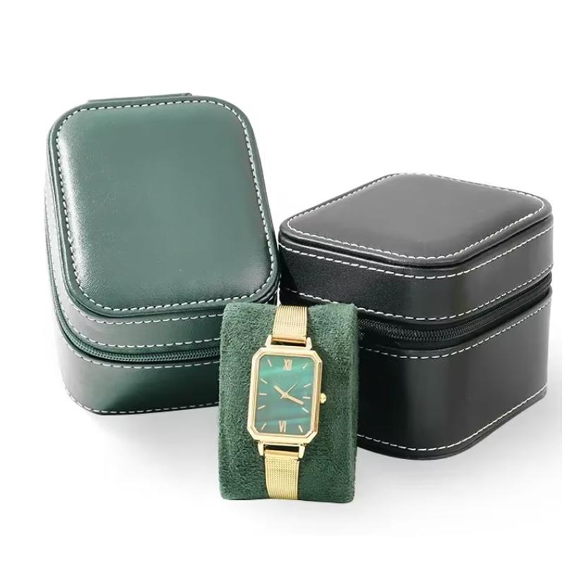 1/2Pcs Single Watch Case PU Leather Watch Travel Case With Removable Cushion Jewelry Storage Case Organizer Portable Watch Box
