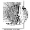 Eleville 8X10 Unframed Philadelphia Pennsylvania City View Abstract Road Modern Map Art Print Poster Wall Office Home Decor Minimalist Line Art