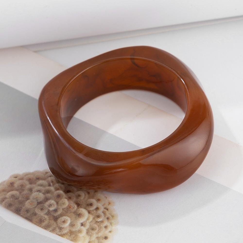 Vintage Irregular Acrylic Bangles Exaggerated Geometric Charm Bracelets  Gifts for Women Girl