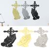 3PCS Set Peaceful Praying Hands Wall Decor with Religious Cross Garden Decoration Ornaments