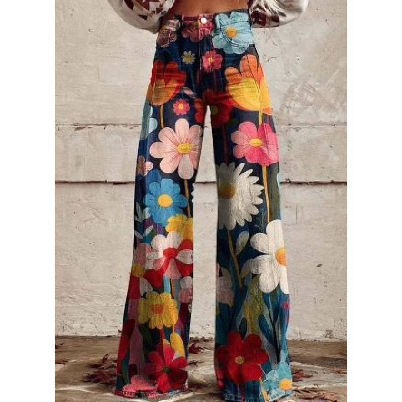 Denim Jeans With 3d Floral Print For Teen Girls Casual Wear