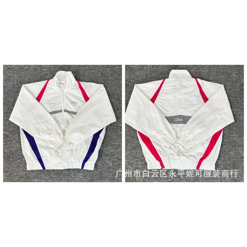 Mens Stand Collar Windbreaker Tracksuit Set Sporty Hoodie-Free Jacket Jogger Pants Casual Streetwear 2025