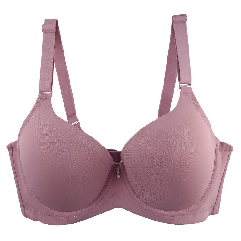 Thin cup, large size bra, smooth and seamless, gathered with steel ring, fat mm thin.