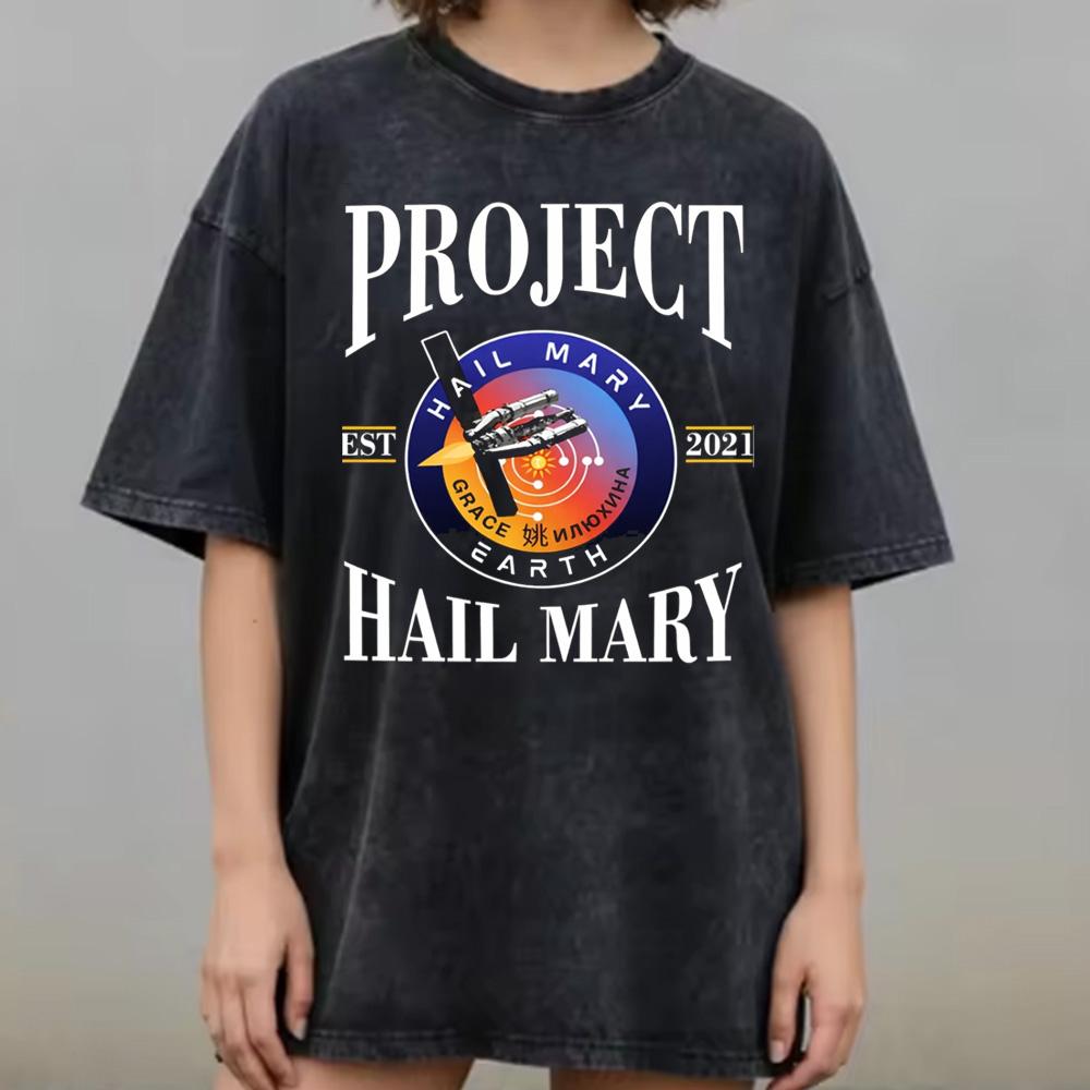 2026 Project Hail Mary Ryland Grace Rocky Graphic 100Cotton Unisex Shirt Summer New Fashion Unisex Oversized Tshirt Fan Gift